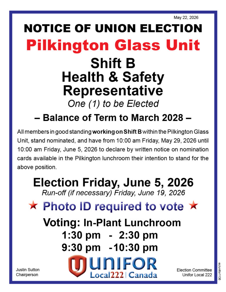 Pilkington Shift B H&S June 12 2026