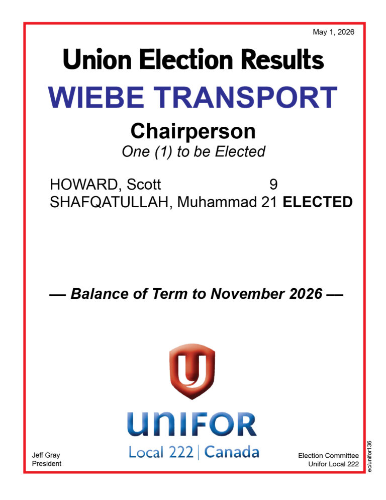 Wiebe interim Chair May 1 2026