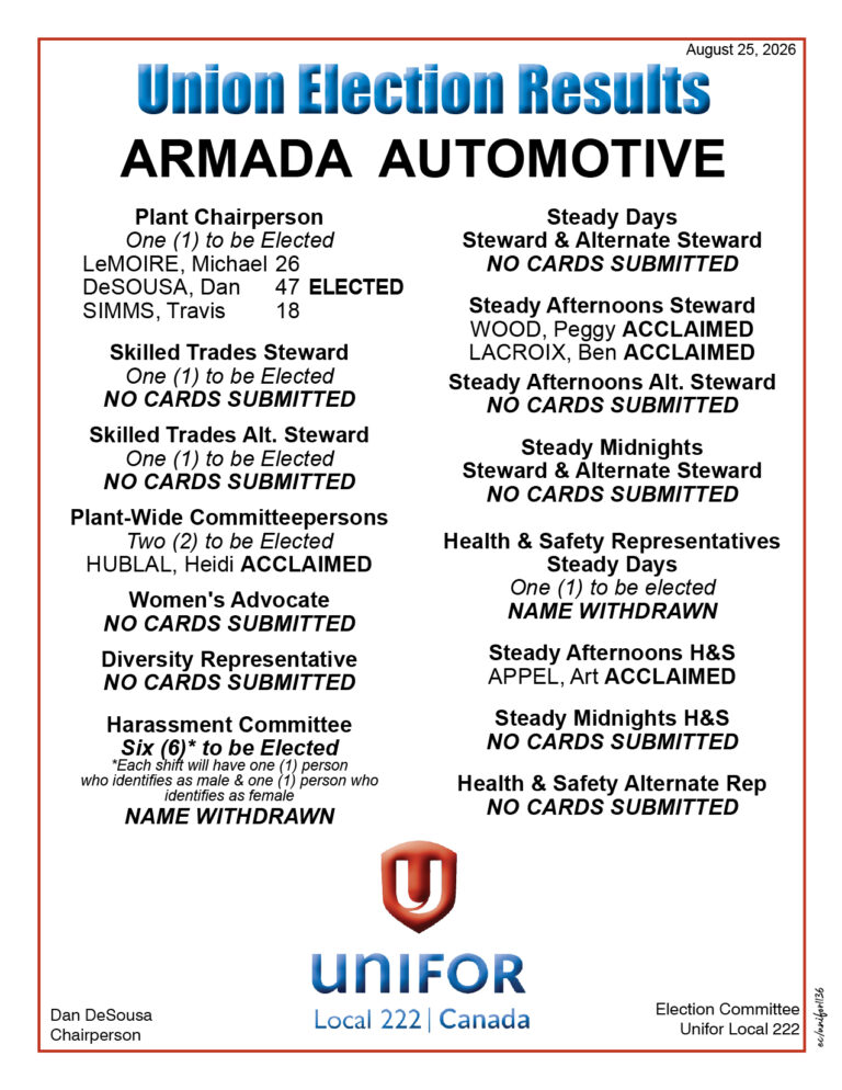 Armada results Aug 24 2026