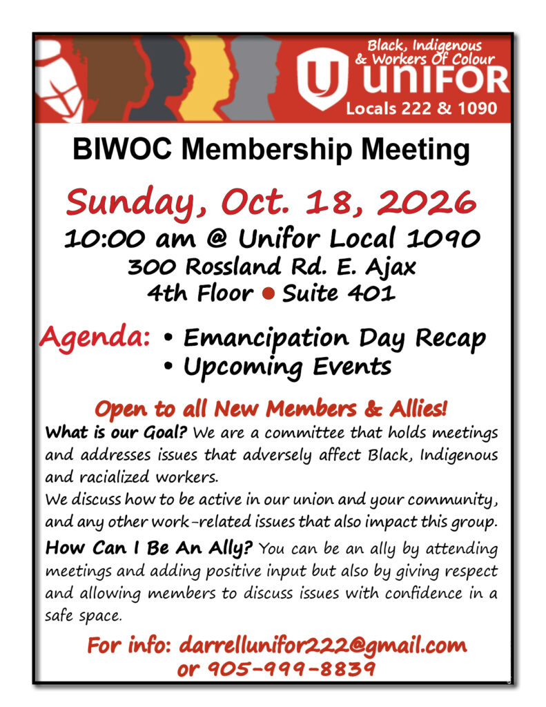 BIWOC meeting Oct 18 2026